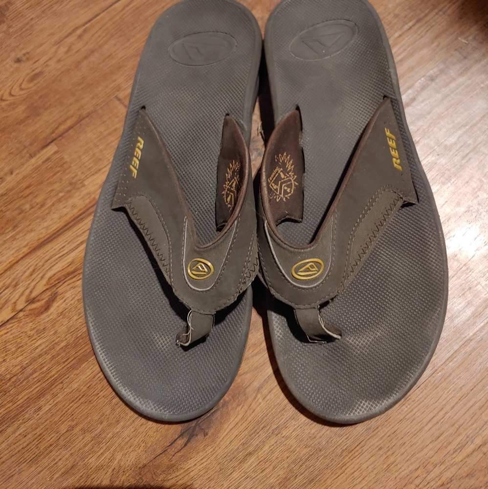 Dark brown flip flops